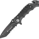 Smith & Wesson Benji Folding Keychain Knife, 2.5" High Carbon Stainless Steel, 1.75" Modified Tanto Blade, G10 Handle