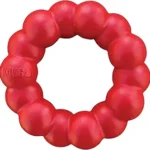 KONG Ring, Natural Rubber Dog Toy for Medium & Large Dogs, Supports Chewing Habits, Dental Health, and Playtime Instincts, Red