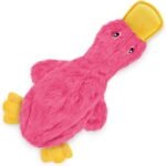 Best Pet Supplies Interactive Squeaky Dog Chew Toy, Crinkle Duck (Light Pink), Large