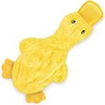 Best Pet Supplies Interactive Squeaky Dog Chew Toy, Crinkle Duck (Yellow), Large, Durable Fetch & Chew Toy for Small, Medium & Large Dogs