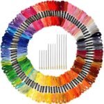 Paxcoo 124 Skeins Embroidery Floss with Needles, Cross Stitch Thread Kit