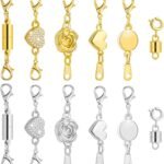 Paxcoo 12pcs Magnetic Necklace Clasps & Closures, Locking Jewelry Clasps & Extender
