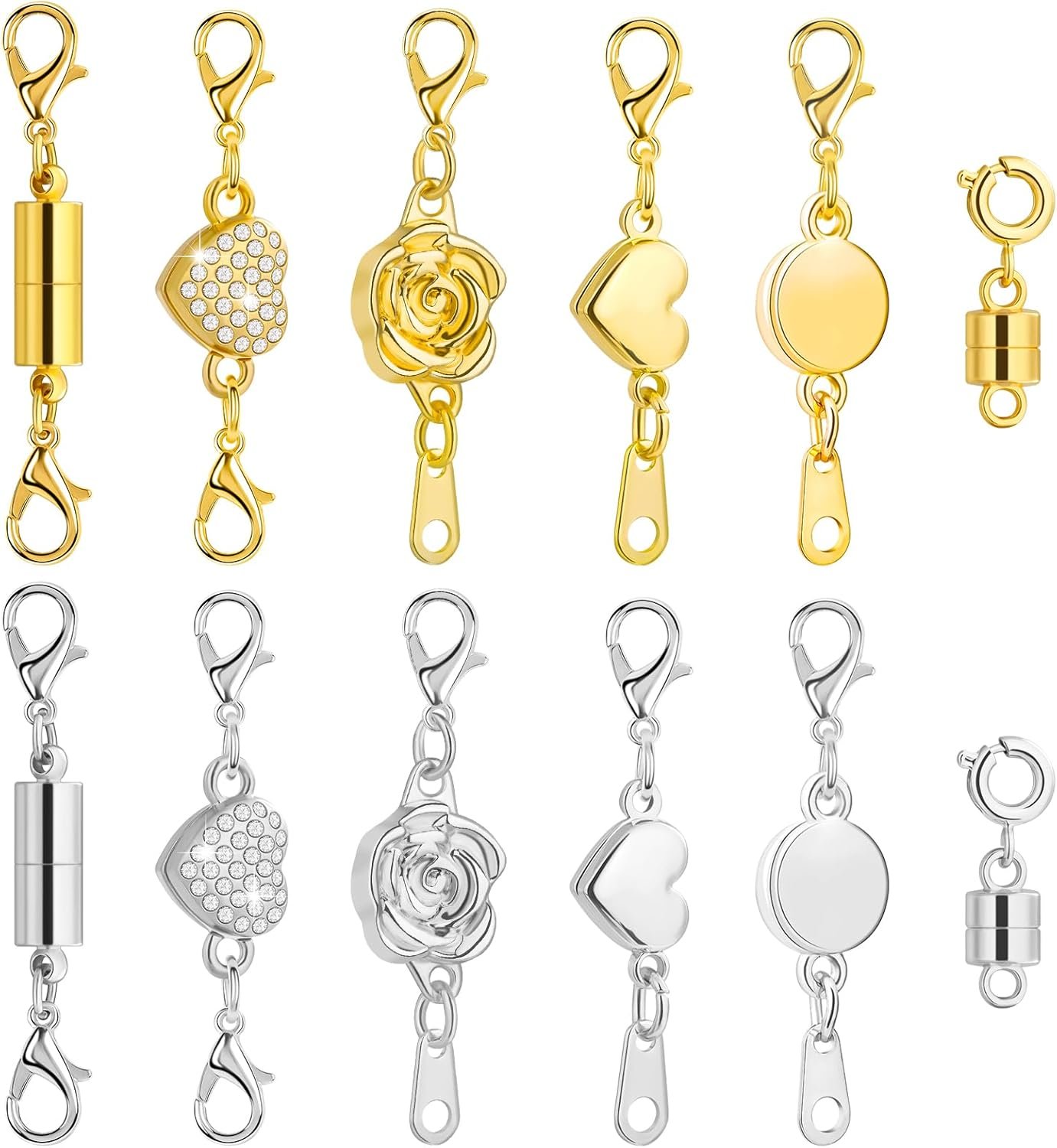 710KLT6F5zL._AC_SL1500_ Paxcoo 12pcs Magnetic Necklace Clasps & Closures, Locking Jewelry Clasps & Extender - Image 1