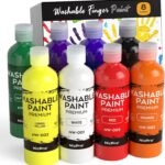 Nicpro 8-Color Washable Paint Set 4oz (120ml), Non-Toxic Acrylic & Tempera for Kids