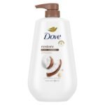 Dove Body Wash with Pump Restore Coconut & Cocoa Butter, Gently cleanses while nourishing skin, 30.6 Oz