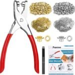 PAXCOO Fabric Grommet Kit 1203pcs, Eyelet Pliers, 6mm Grommets, Washers & Hand Press