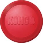 KONG Flyer, Durable Natural Rubber Flying Disc Dog Toy for Medium & Large Dogs, Safe Fetch & Outdoor Play, Red