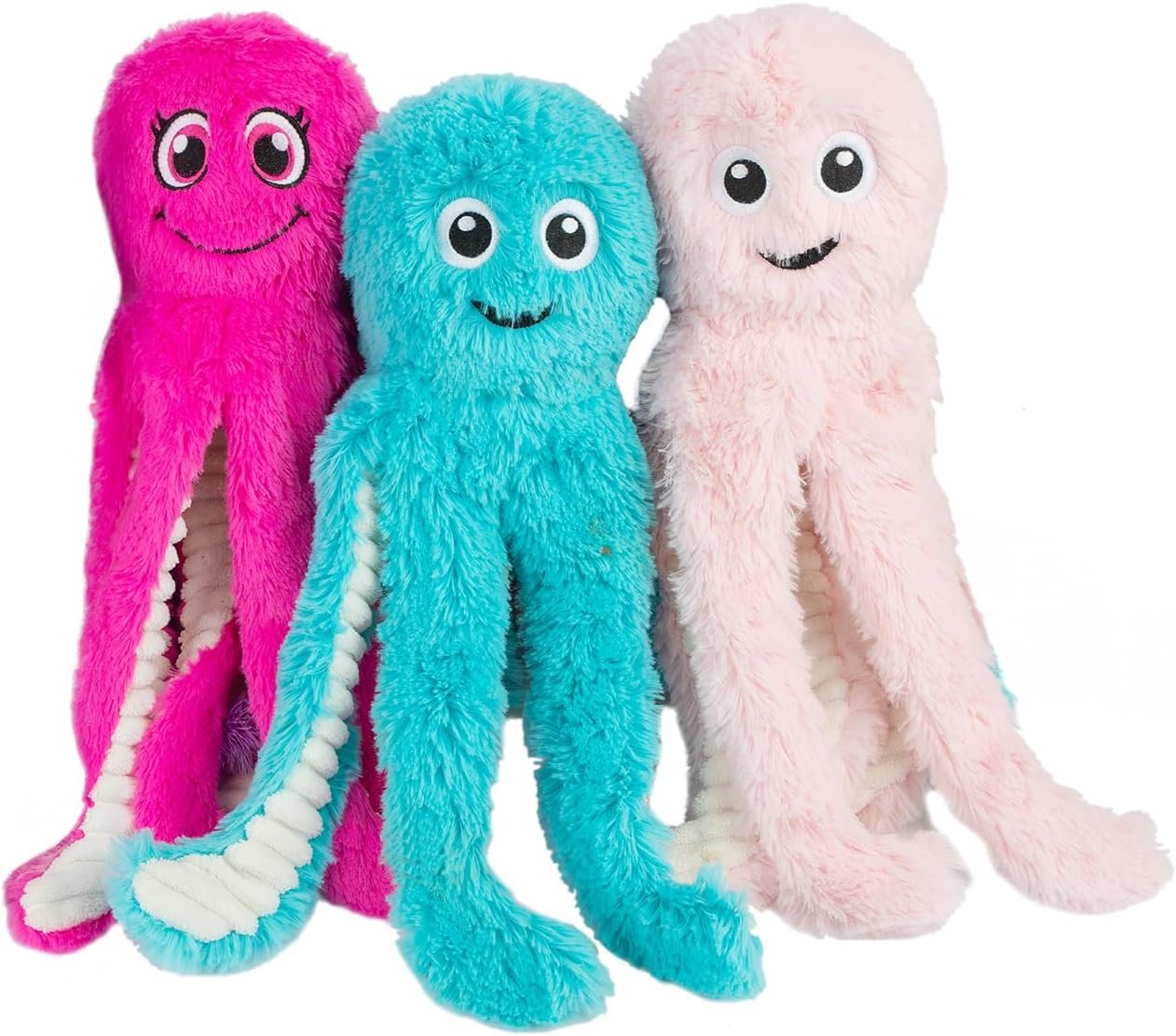 Best Pet Supplies Interactive Squeaky Dog Chew Toy, Octomutant (Fuchsia, Purple & Turquoise), Large - Image 1