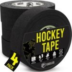 EAGLES 4-Pack Hockey Tape, Black, White, or Clear, Durable Cloth & PVC, Strong Adhesive