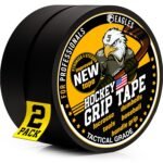 Hockey Tape 1" Black Grip Tape, 2 Rolls, Water-Resistant Multipurpose Cloth for Sports & Gear