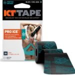 KT Tape Pro Ice Menthol-Infused Kinesiology Tape, 20 Count, 10” Precut Strips, Black