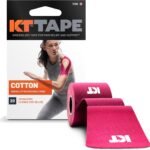 KT Tape Original Cotton Elastic Kinesiology Athletic Tape, Pink, 20 Count, 10” Precut Strips for Muscle & Joint Support