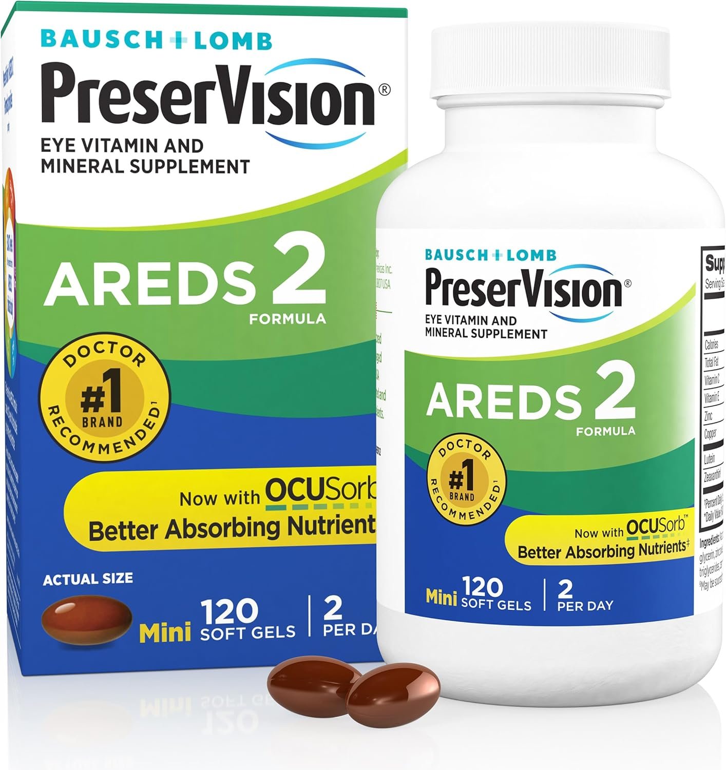 PreserVision AREDS 2 Eye Vitamins, 120 Softgels, Lutein & Zeaxanthin Supplement with Vitamins C & E, Zinc & Copper - Image 1